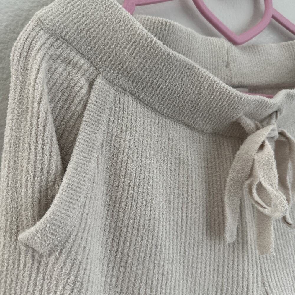 Barefoot Dreams Cozychic Textured Crop Pants Cream SZ XS - Picture 3 of 8